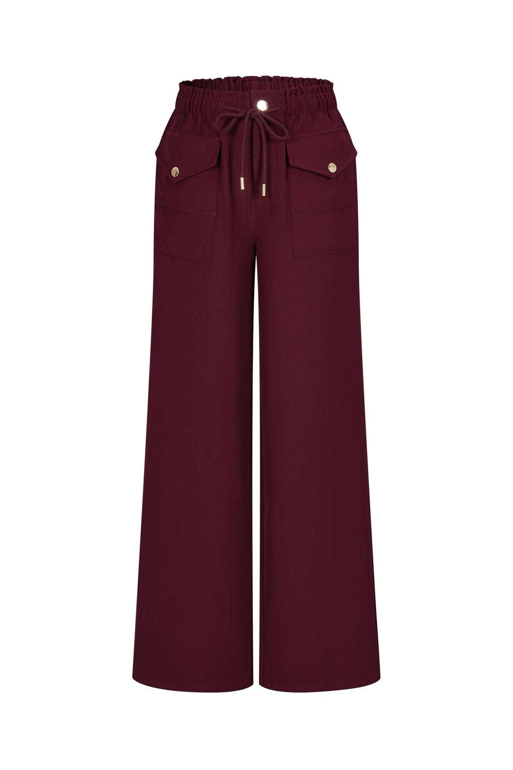 Utilitarian Twill Wide Pants: Dk burgundy