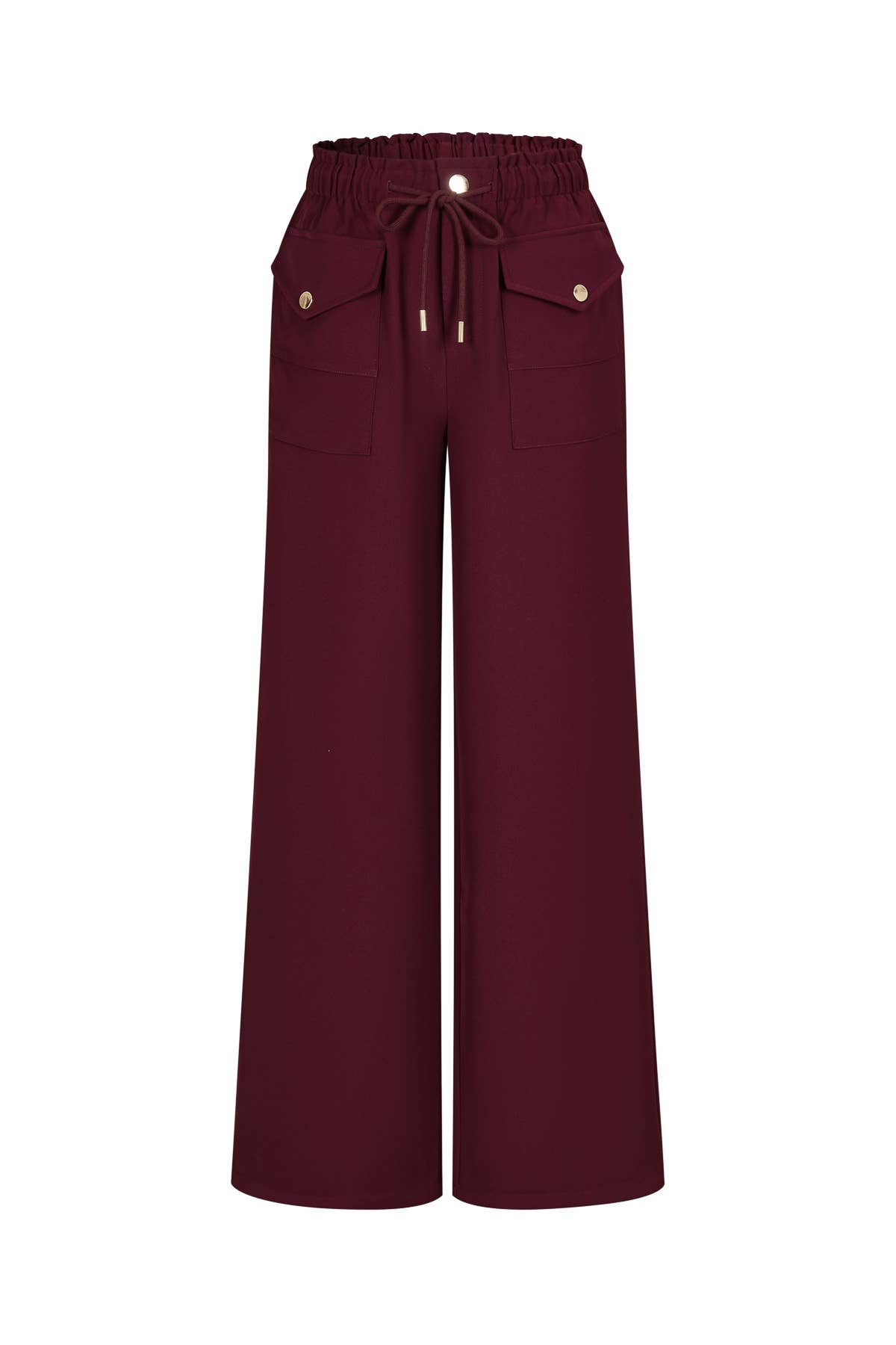 Utilitarian Twill Wide Pants: Dk burgundy