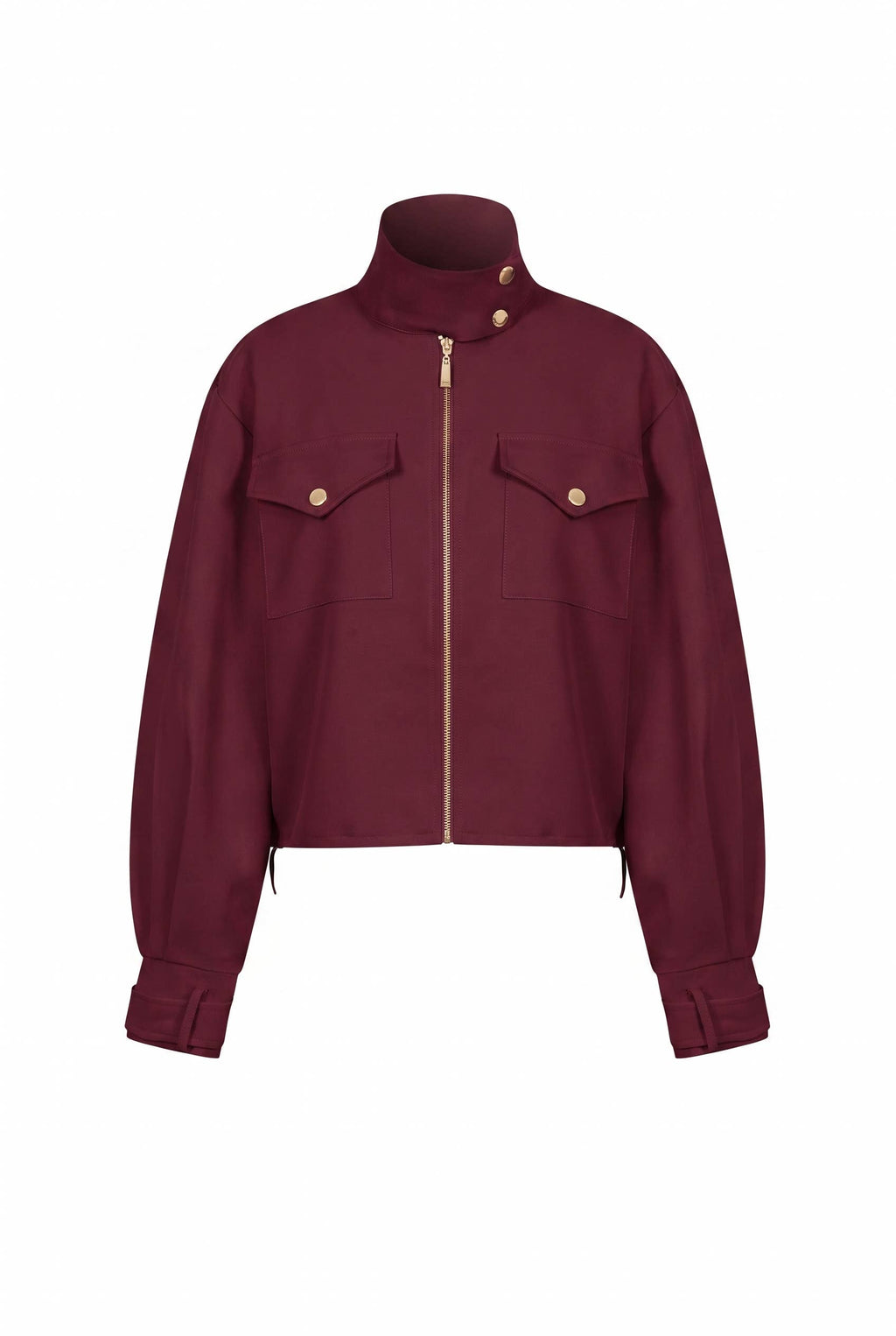 Utilitarian Twill Jacket: Dark Burgundy
