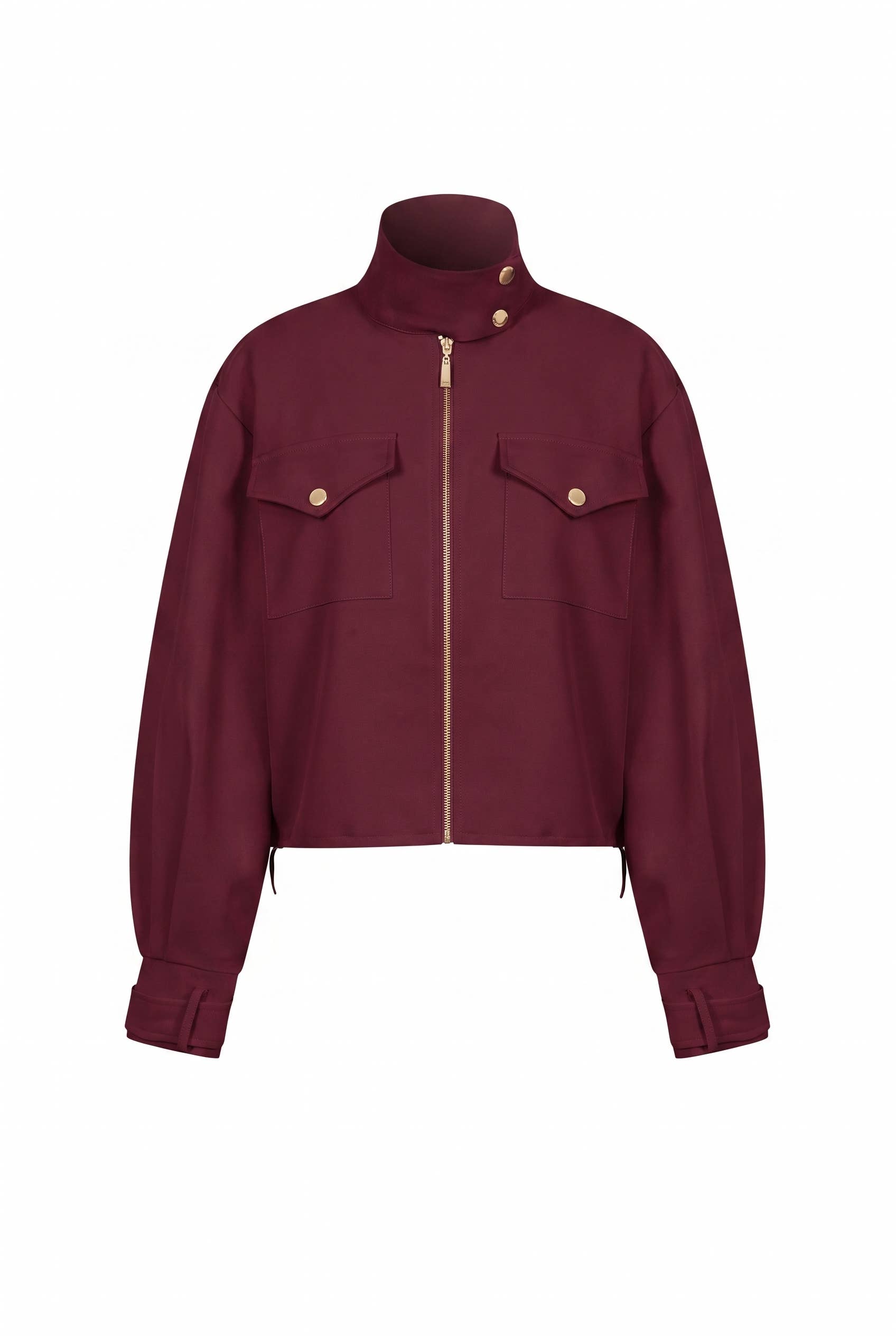 Utilitarian Twill Jacket: Dark Burgundy