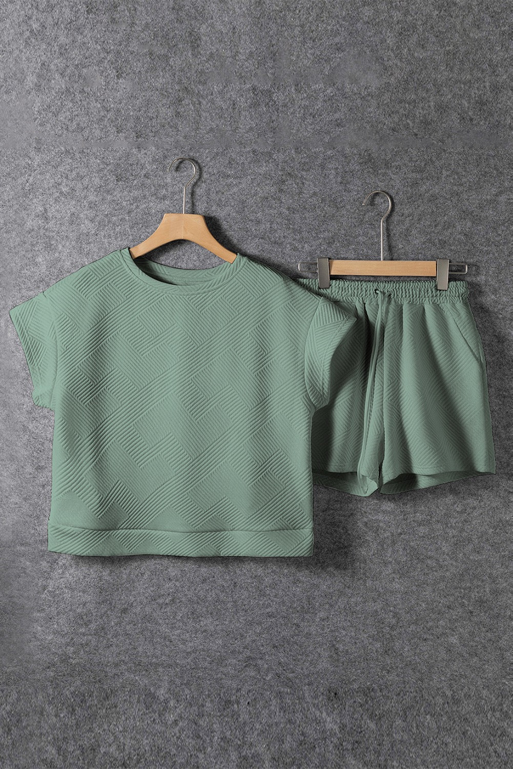 Sage Green Textured Short Set