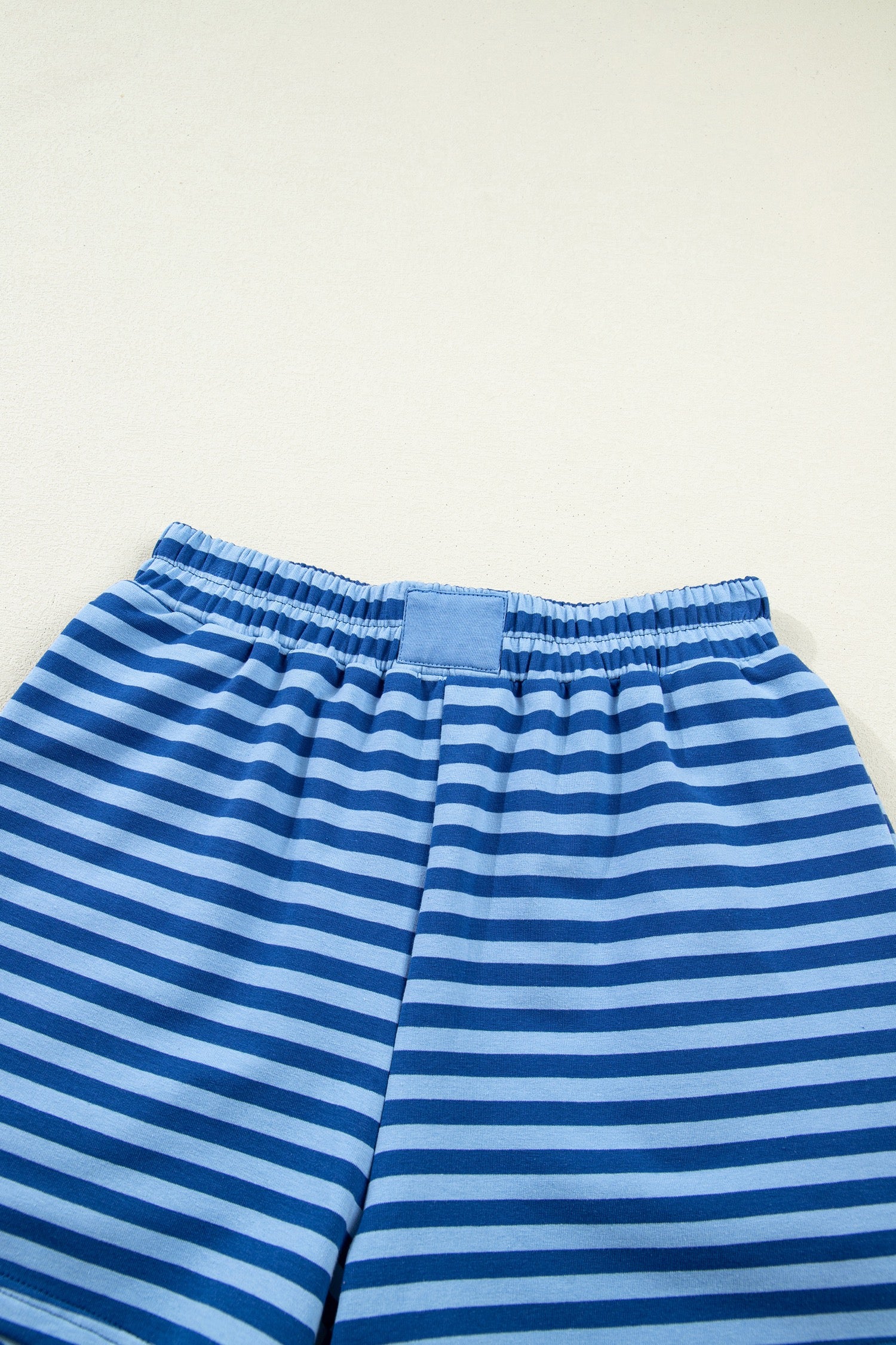 Blue Stripe Long Sleeve Short Set