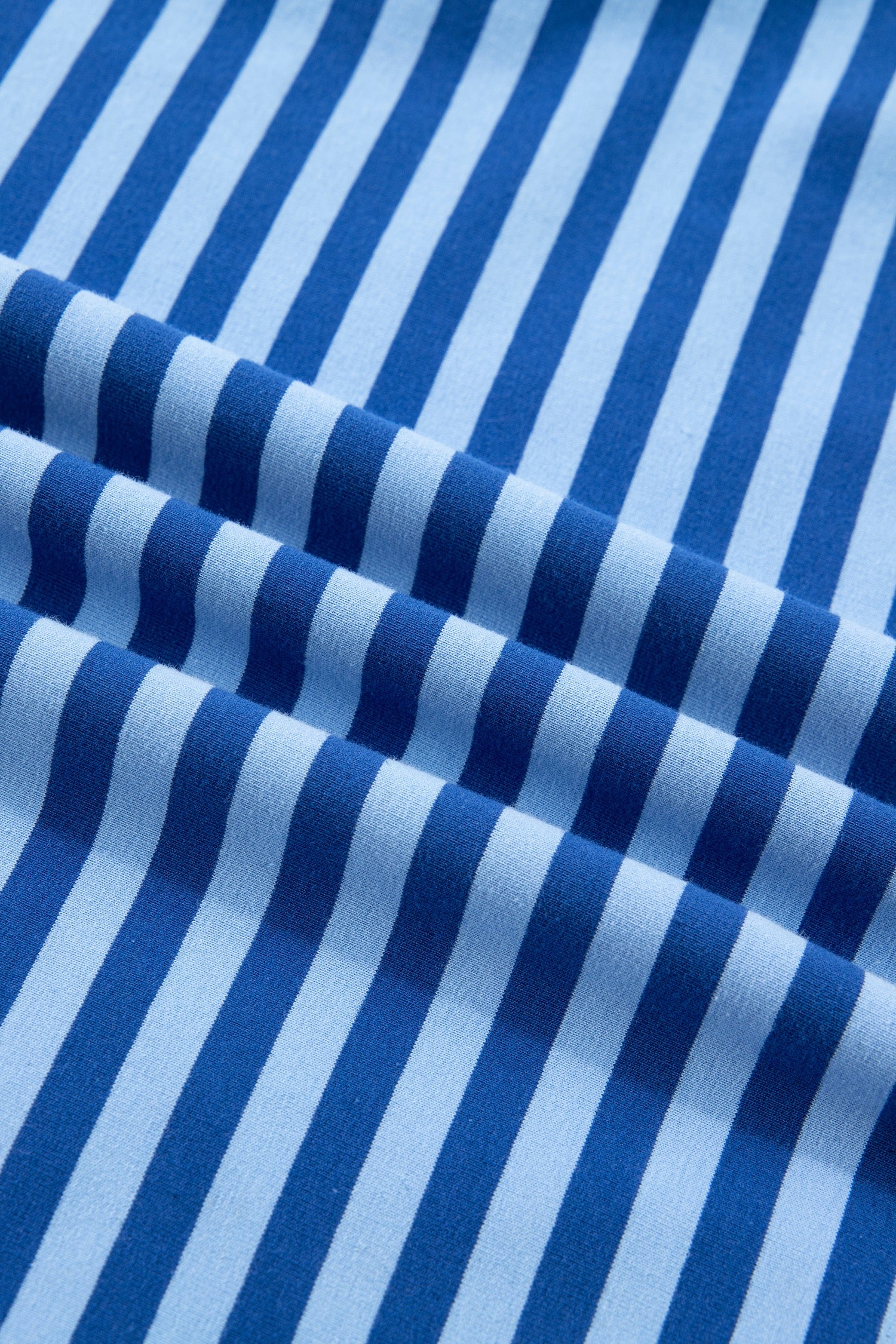 Blue Stripe Long Sleeve Short Set