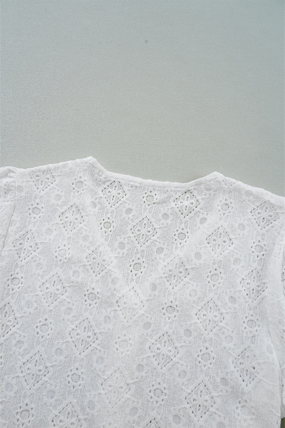 White Lace Button Down Top