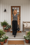 Sleeveless Button Up Sweater Vest - Black