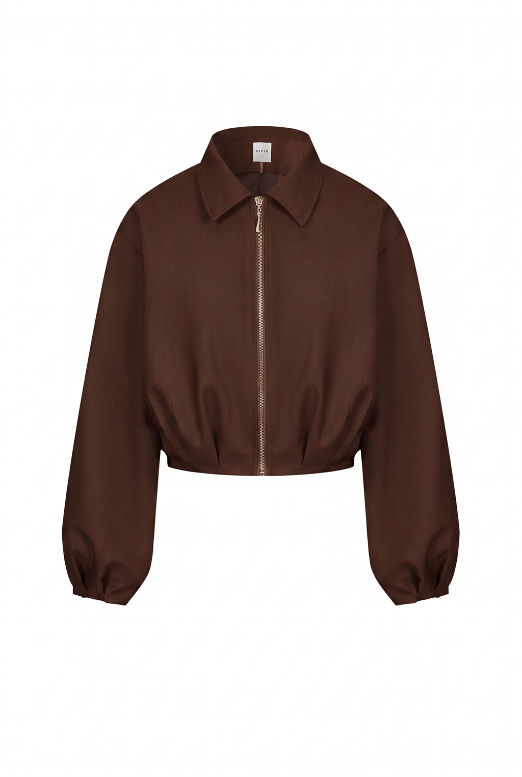 Draped Twill Jacket: Cocoa Powder