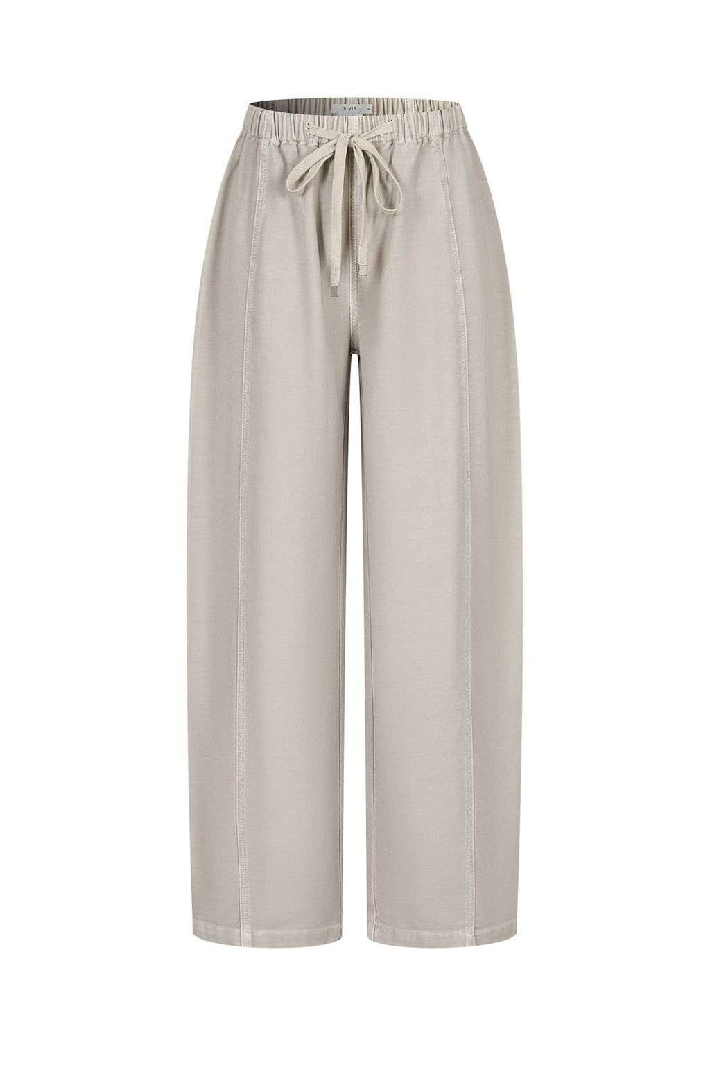 Washed Twill Barrel Pants: Taupe