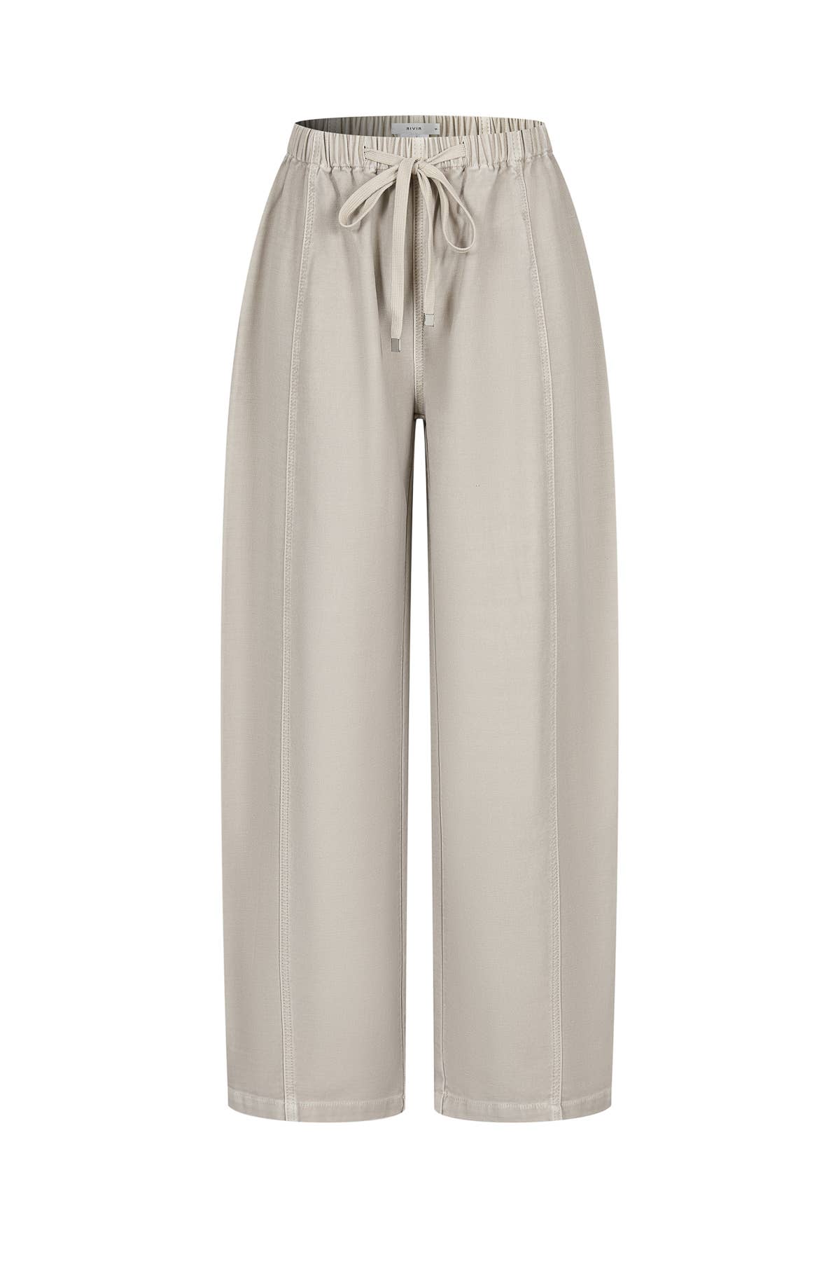 Washed Twill Barrel Pants: Taupe