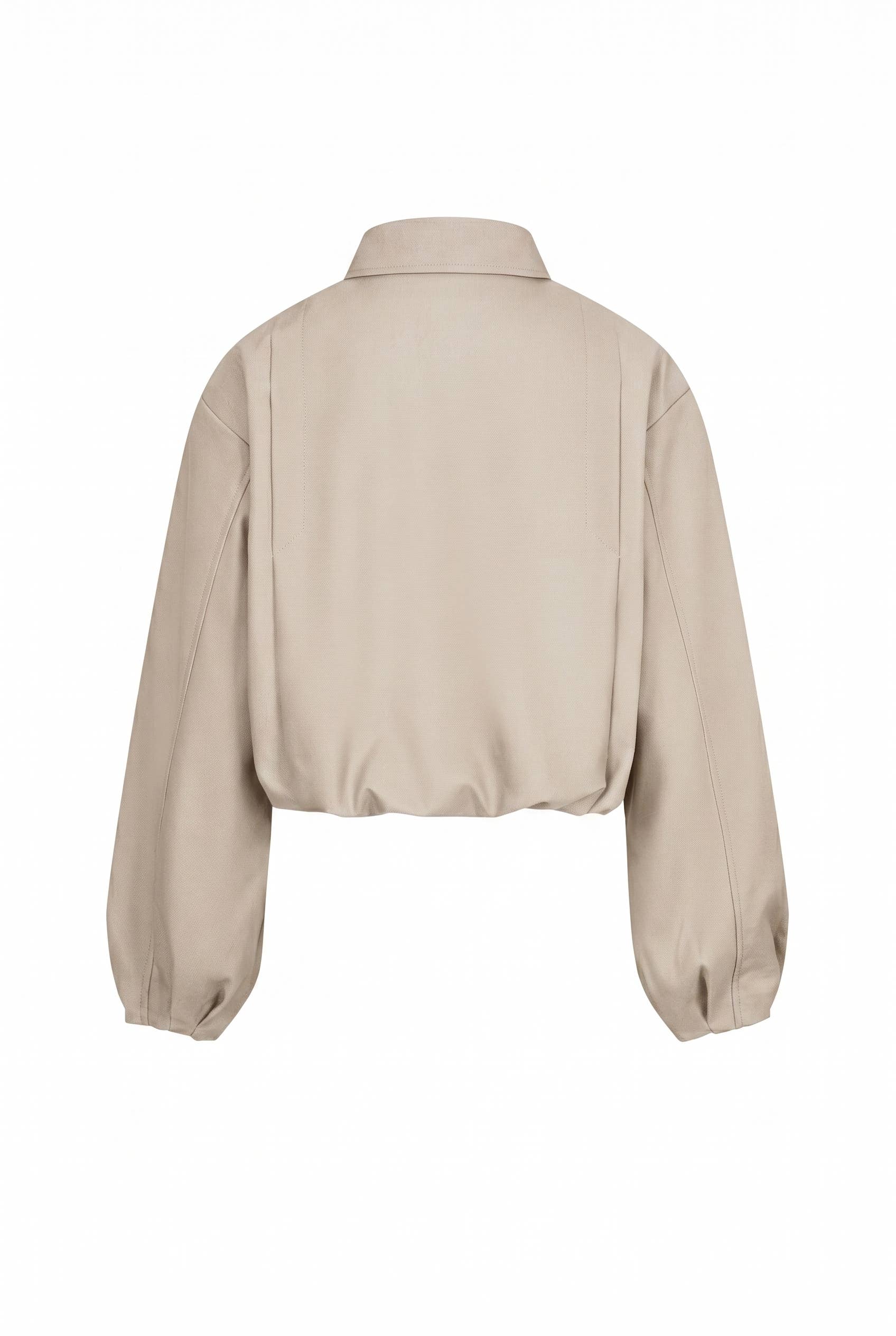 Draped Twill Jacket: Natural