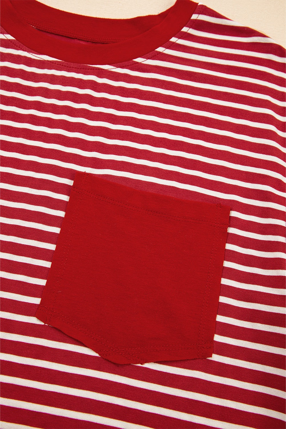 Striped Pocket Tank - Red