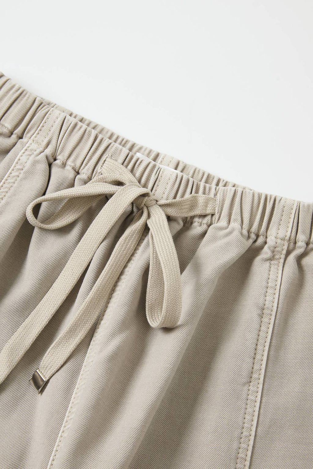 Washed Twill Barrel Pants: Taupe