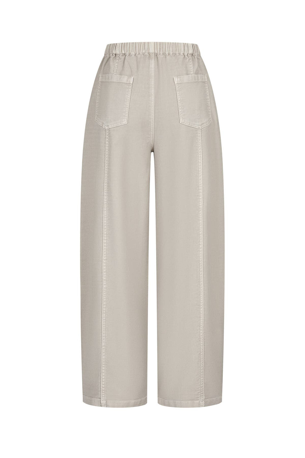Washed Twill Barrel Pants: Taupe