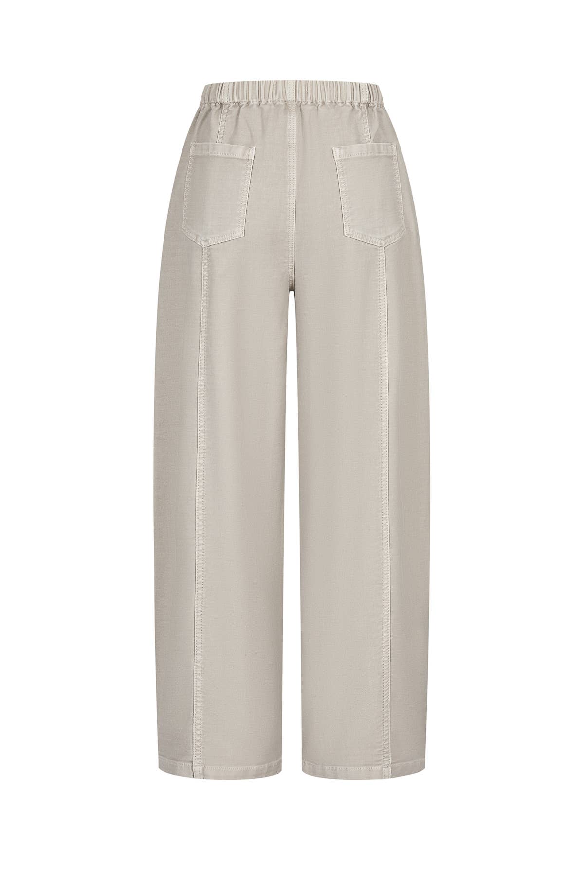 Washed Twill Barrel Pants: Taupe