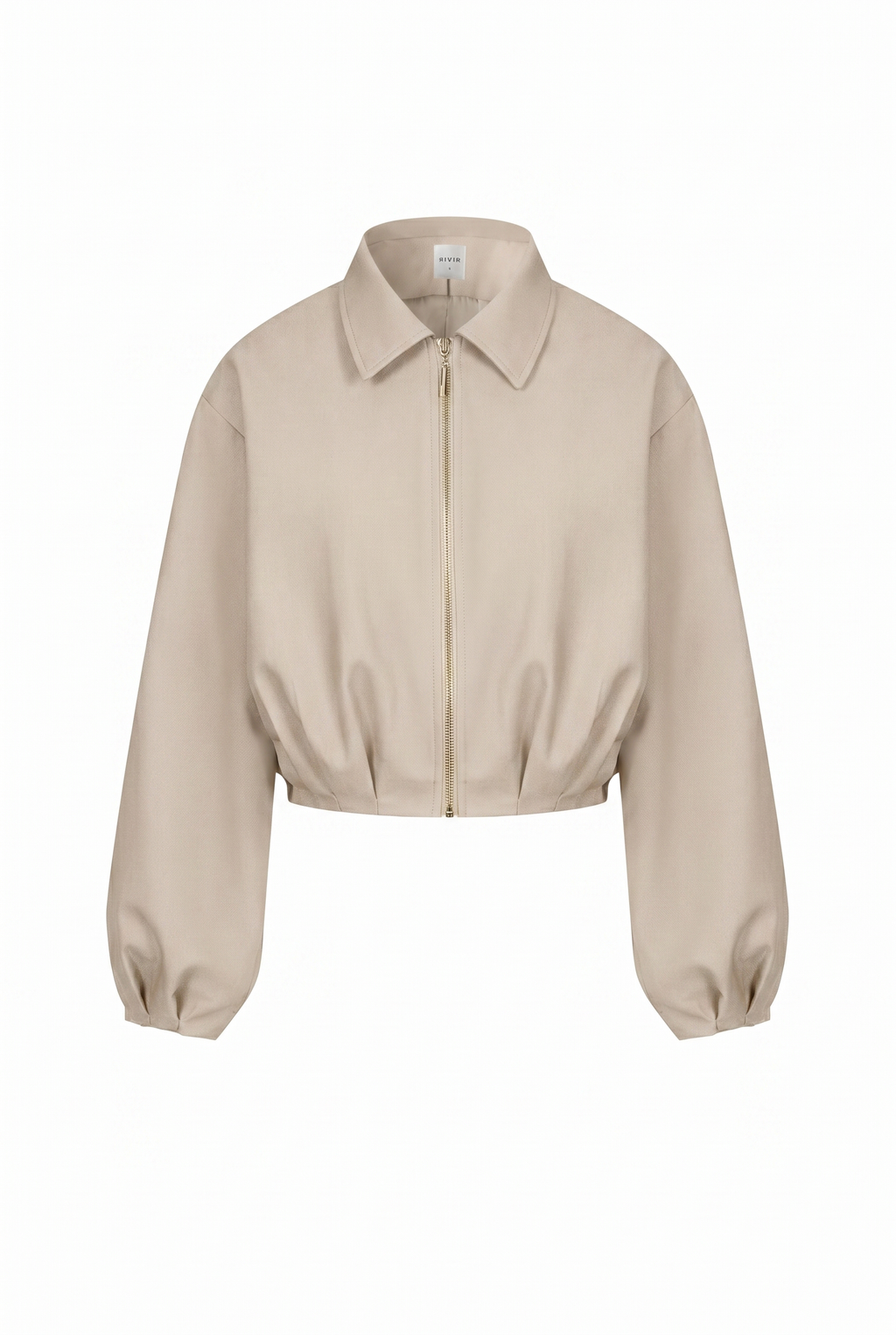 Draped Twill Jacket: Natural