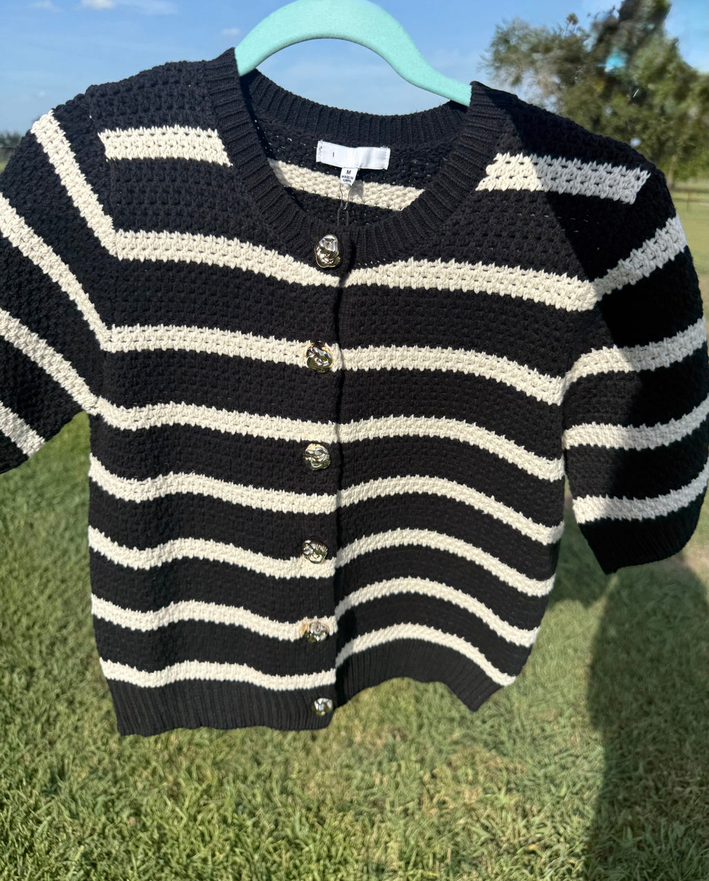 Striped Button Down Sweater