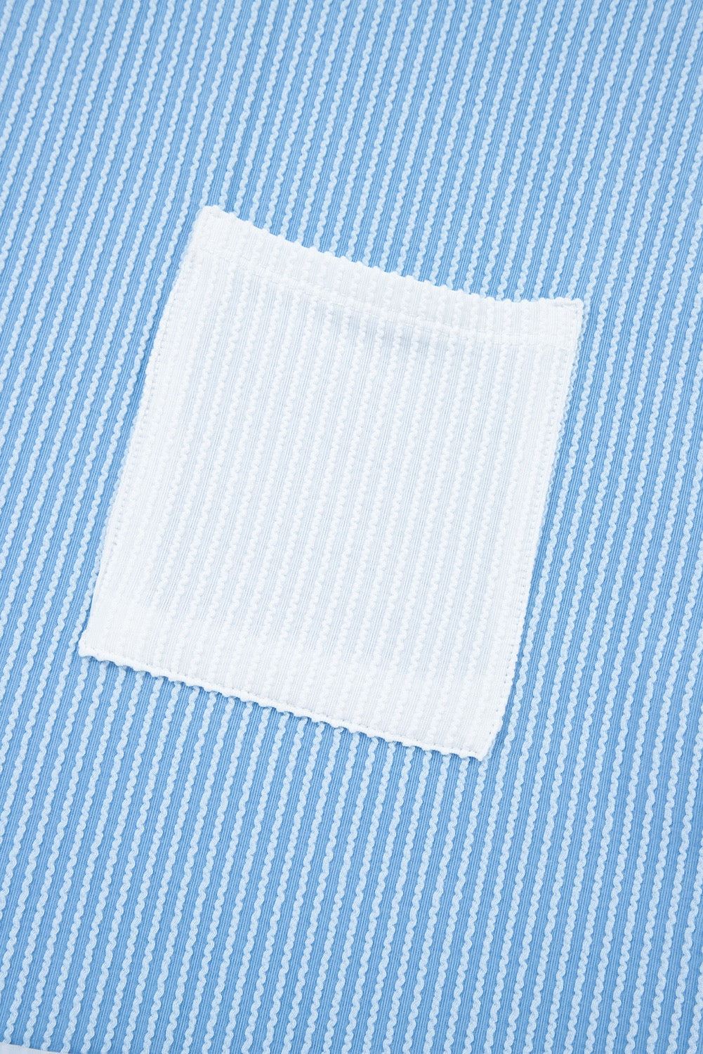 Ribbed Knit Tee - Sky Blue