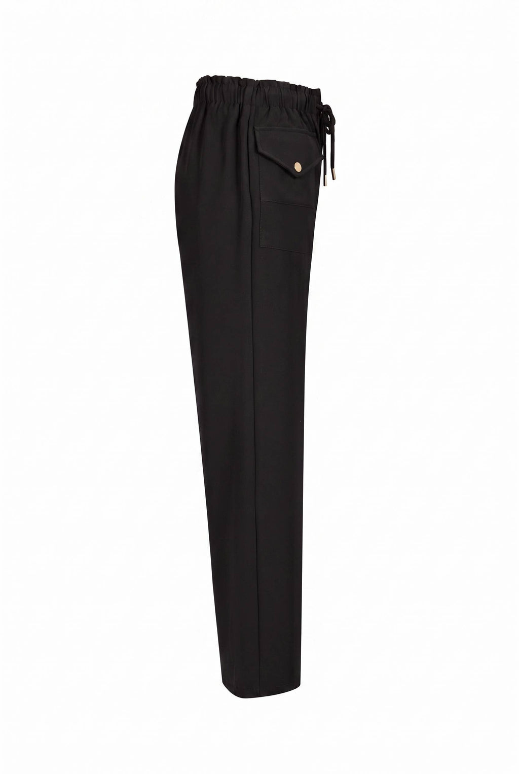 Utilitarian Twill Wide Pants: Black