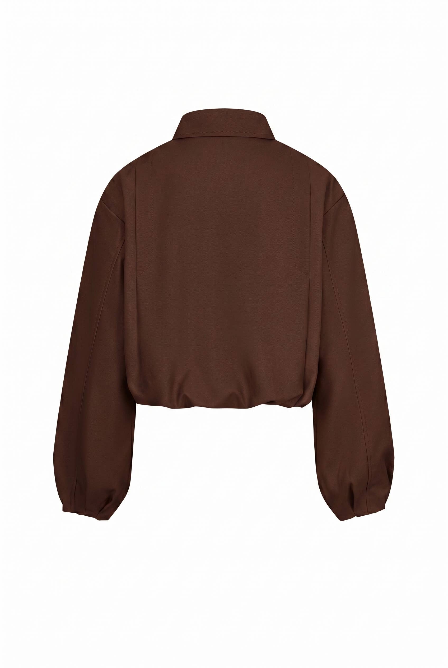 Draped Twill Jacket: Cocoa Powder