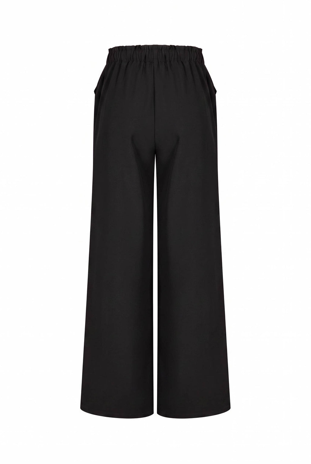Utilitarian Twill Wide Pants: Black