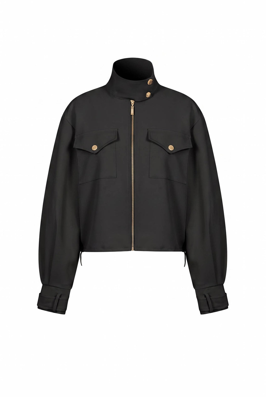 Utilitarian Twill Jacket: Black