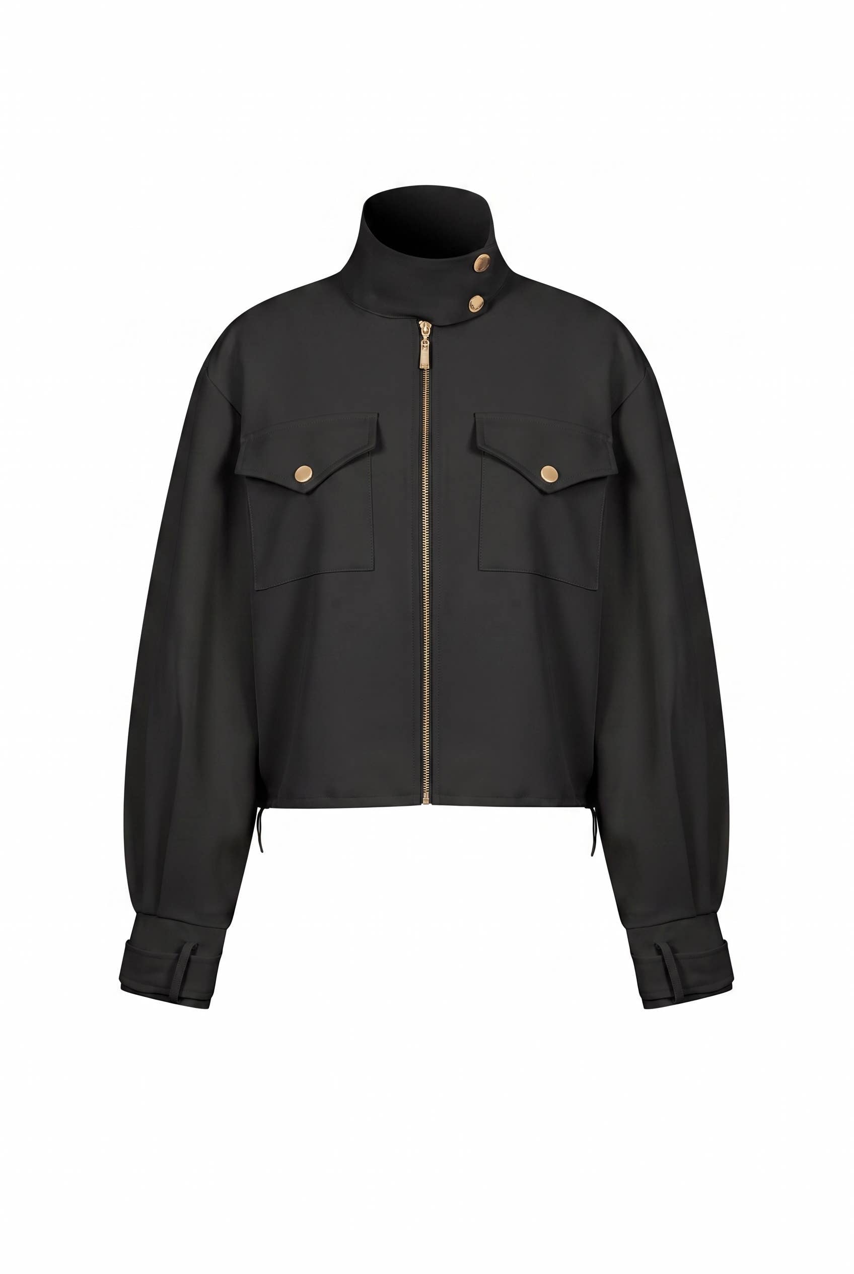 Utilitarian Twill Jacket: Black