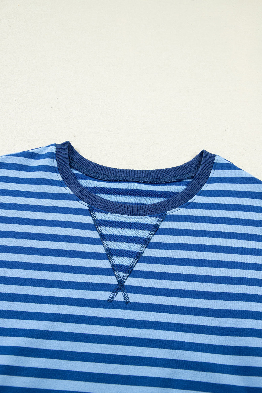 Blue Stripe Long Sleeve Short Set
