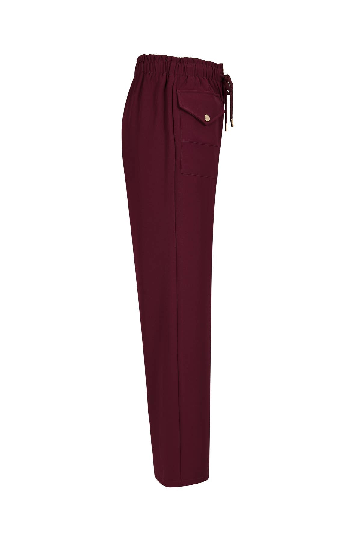Utilitarian Twill Wide Pants: Dk burgundy