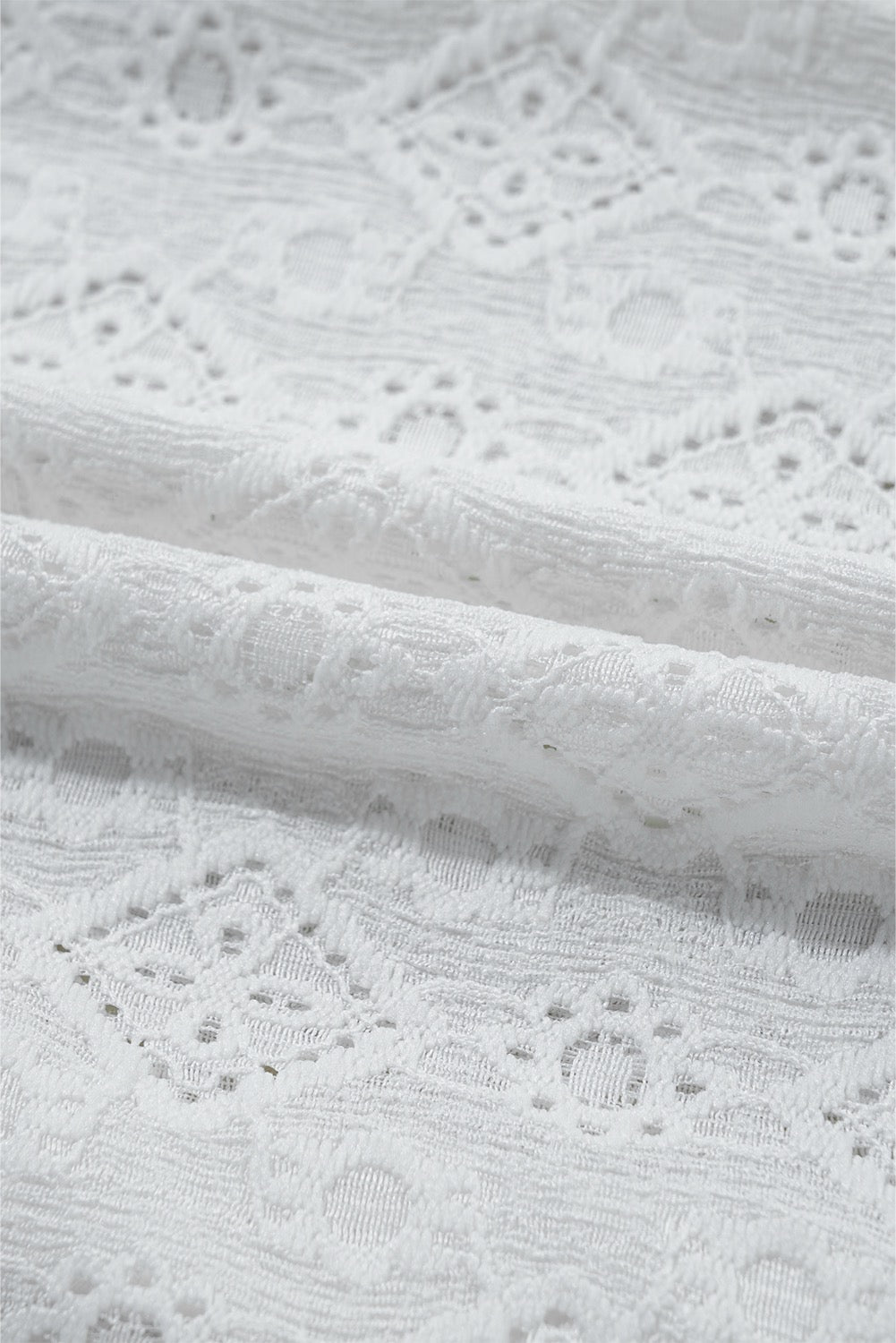 White Lace Button Down Top