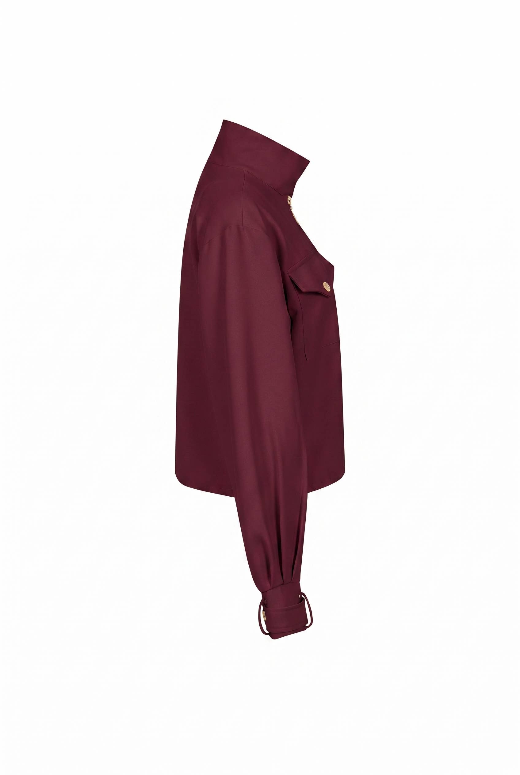 Utilitarian Twill Jacket: Dark Burgundy