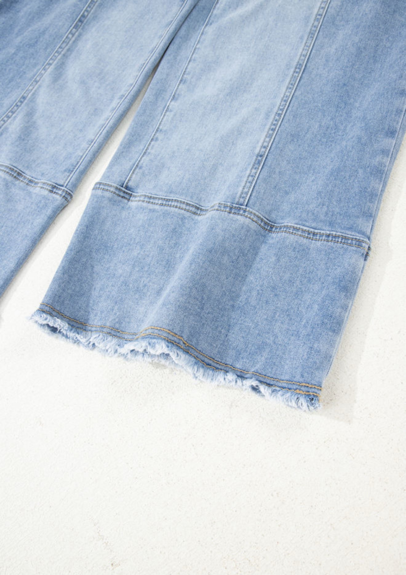 Drawstring Wide Leg Denim Pant