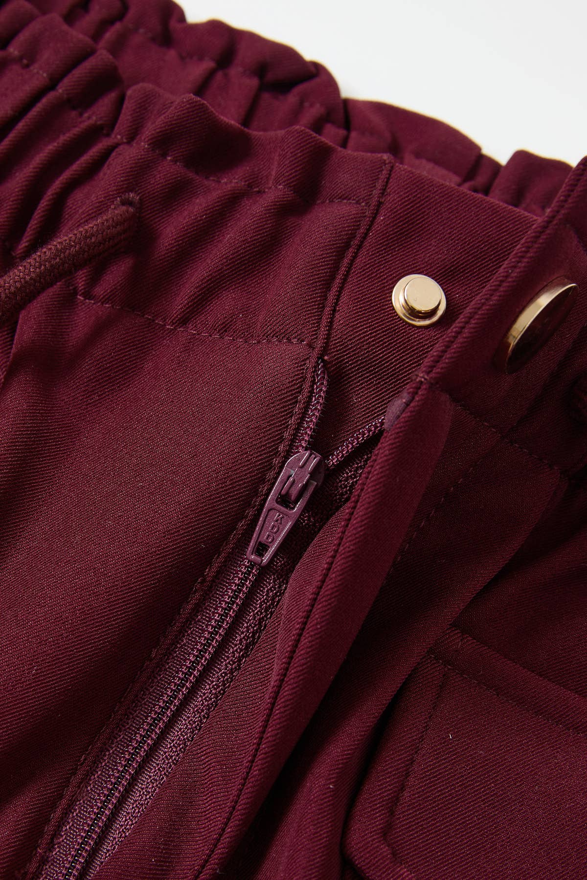 Utilitarian Twill Wide Pants: Dk burgundy