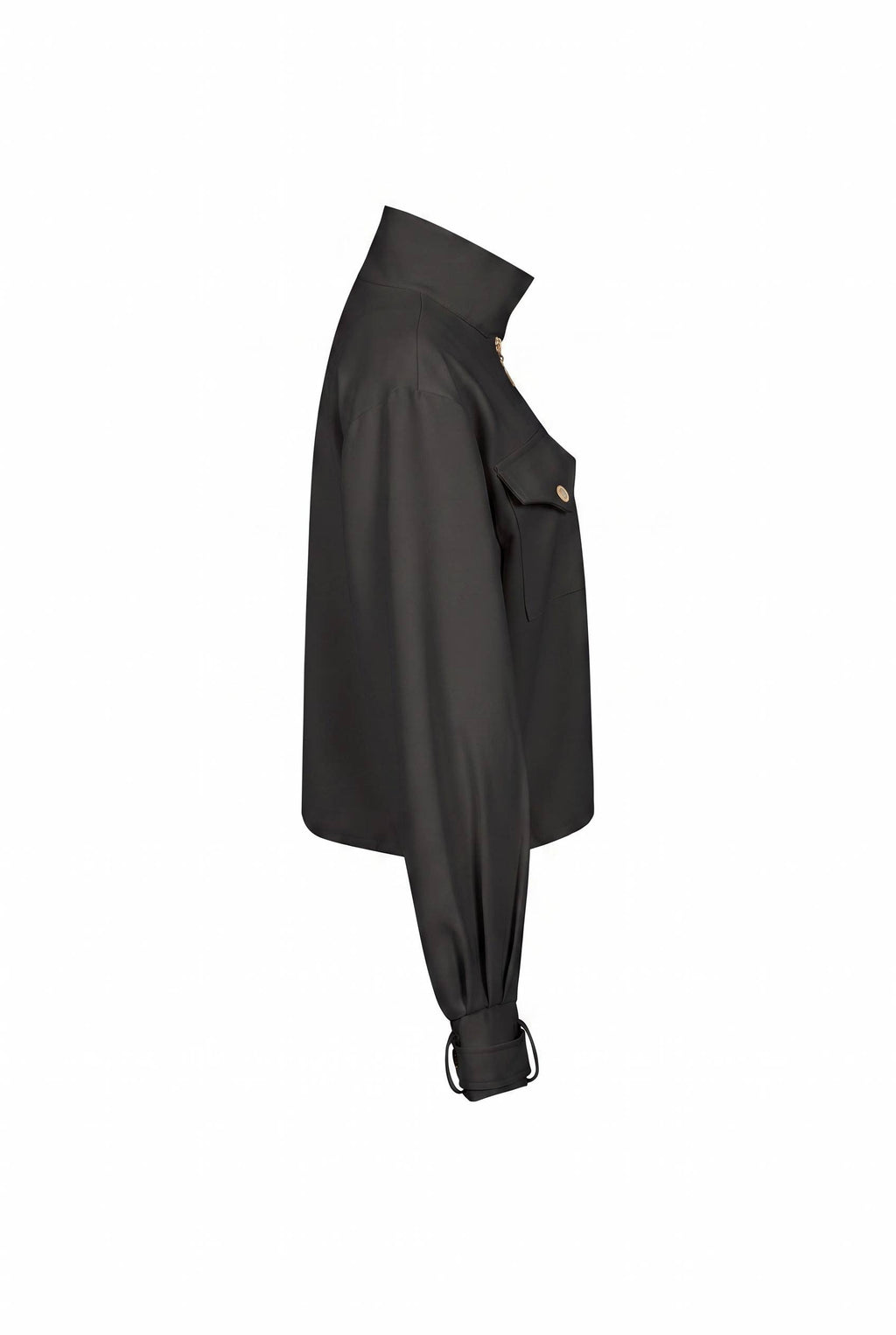 Utilitarian Twill Jacket: Black