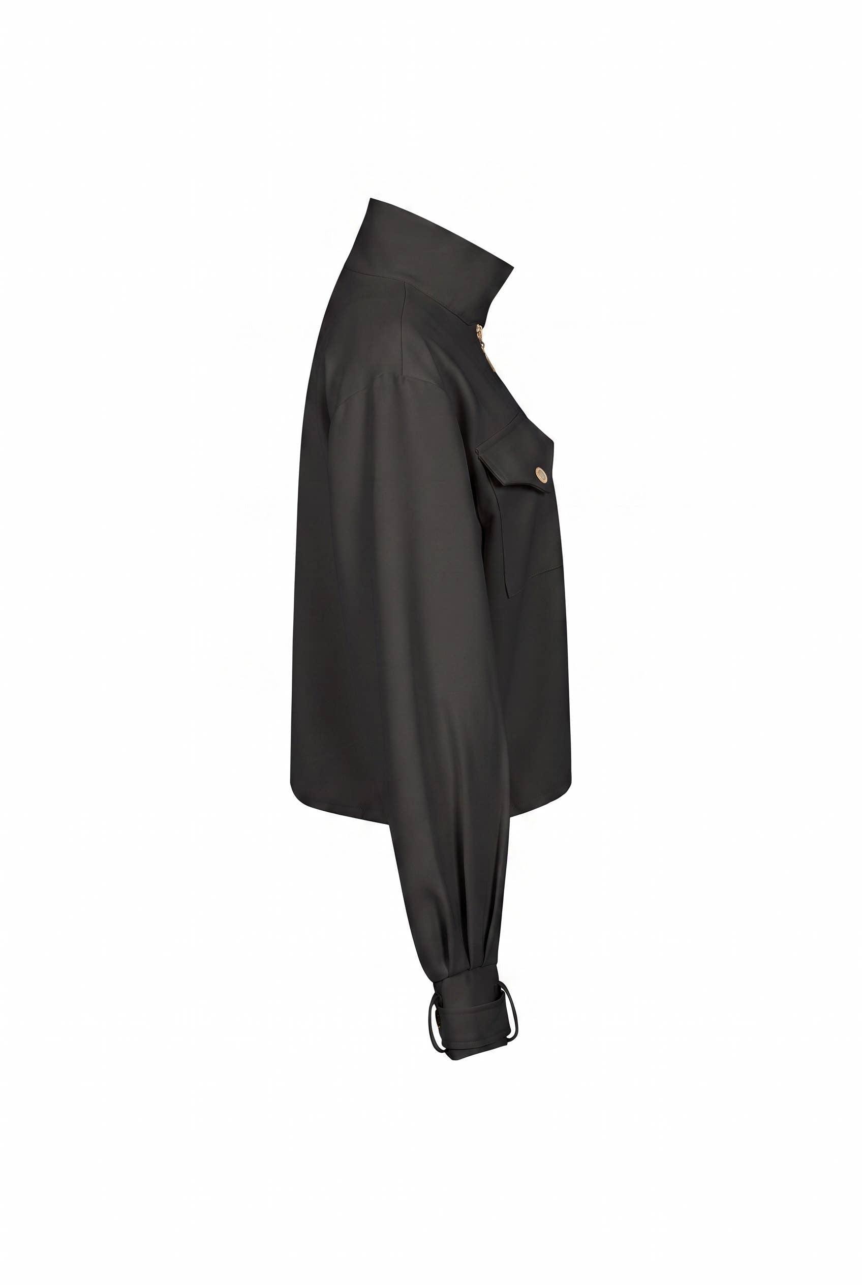 Utilitarian Twill Jacket: Black