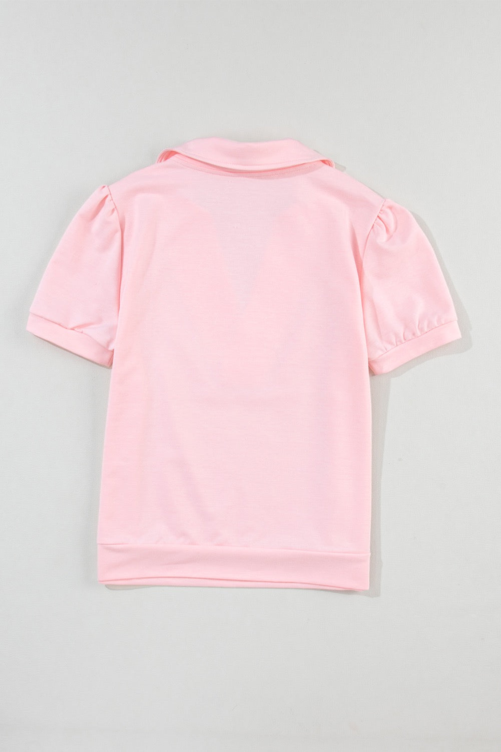 Pink Collared Puff Sleeve Top