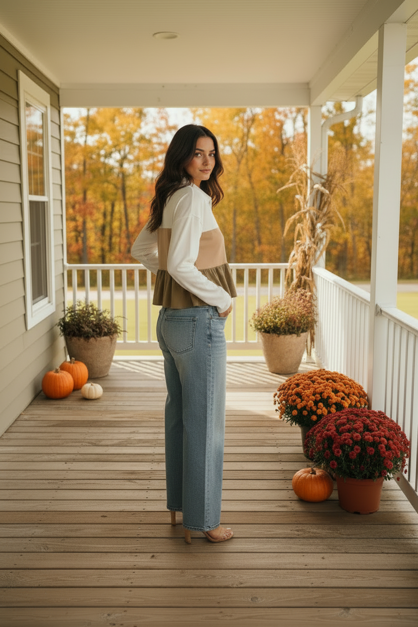 Tiered Color-block Top