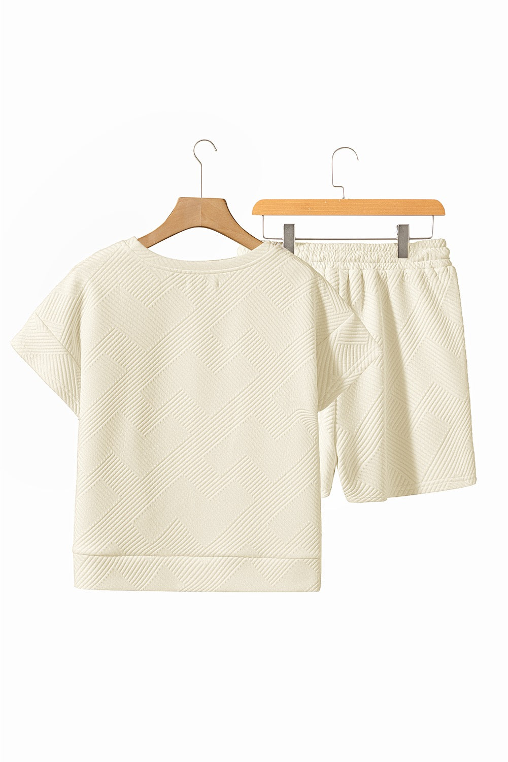 Textured Short Sleeve Short Set