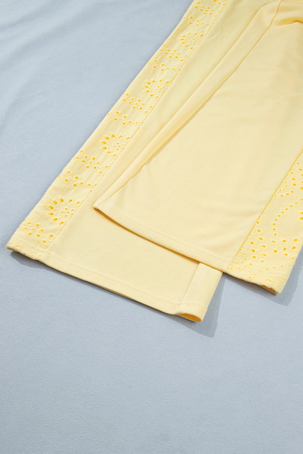 Butter Yellow Eyelet Detail Pant Set