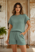 Sage Green Textured Short Set