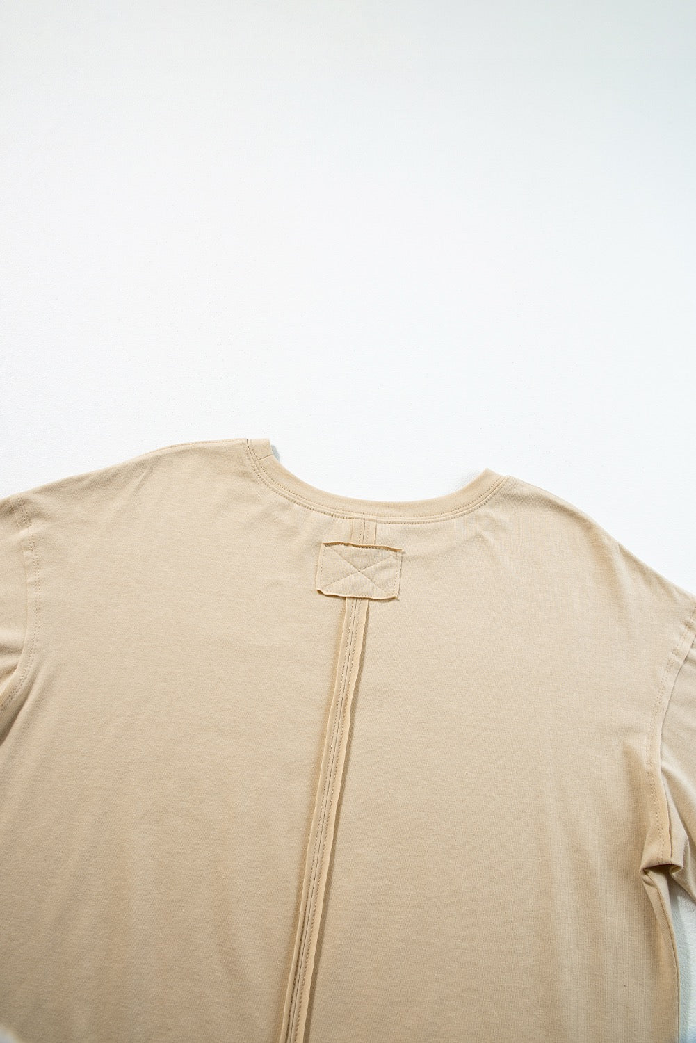 Tan Raw Hem Oversized Tee