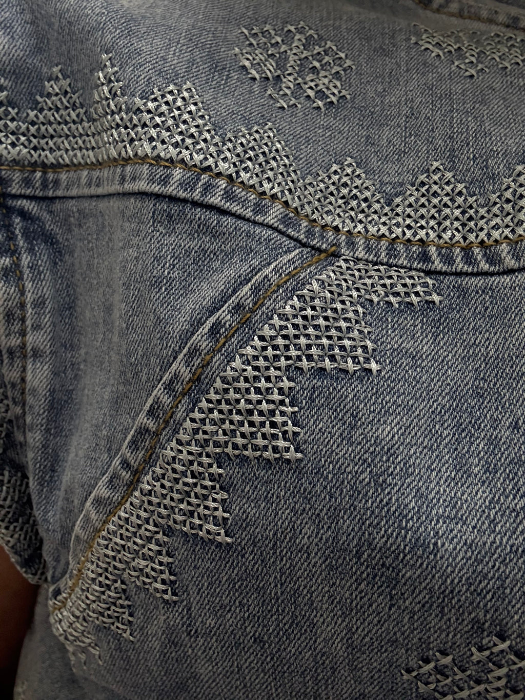 Denim Embroidered Set