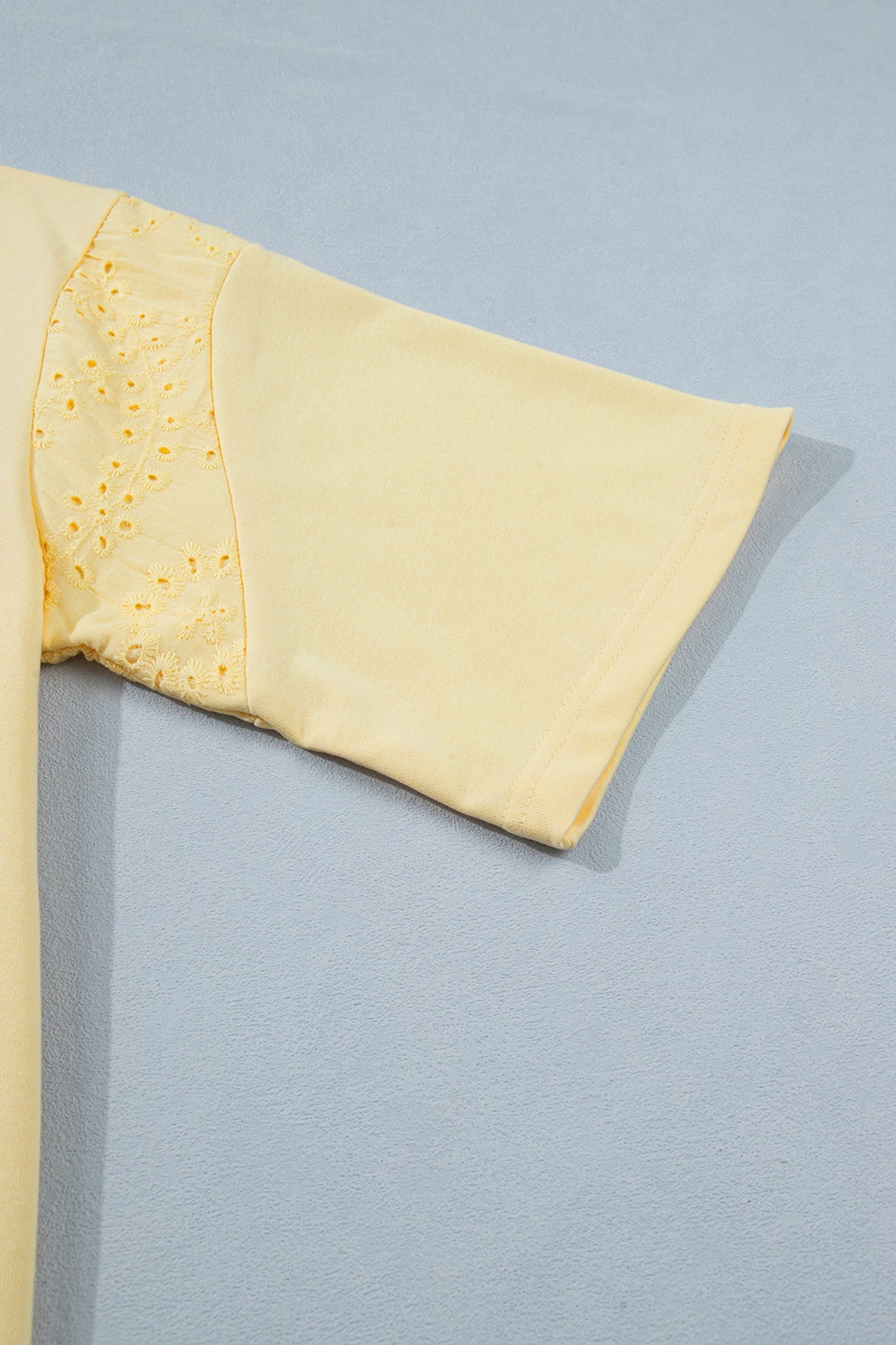 Butter Yellow Eyelet Detail Pant Set