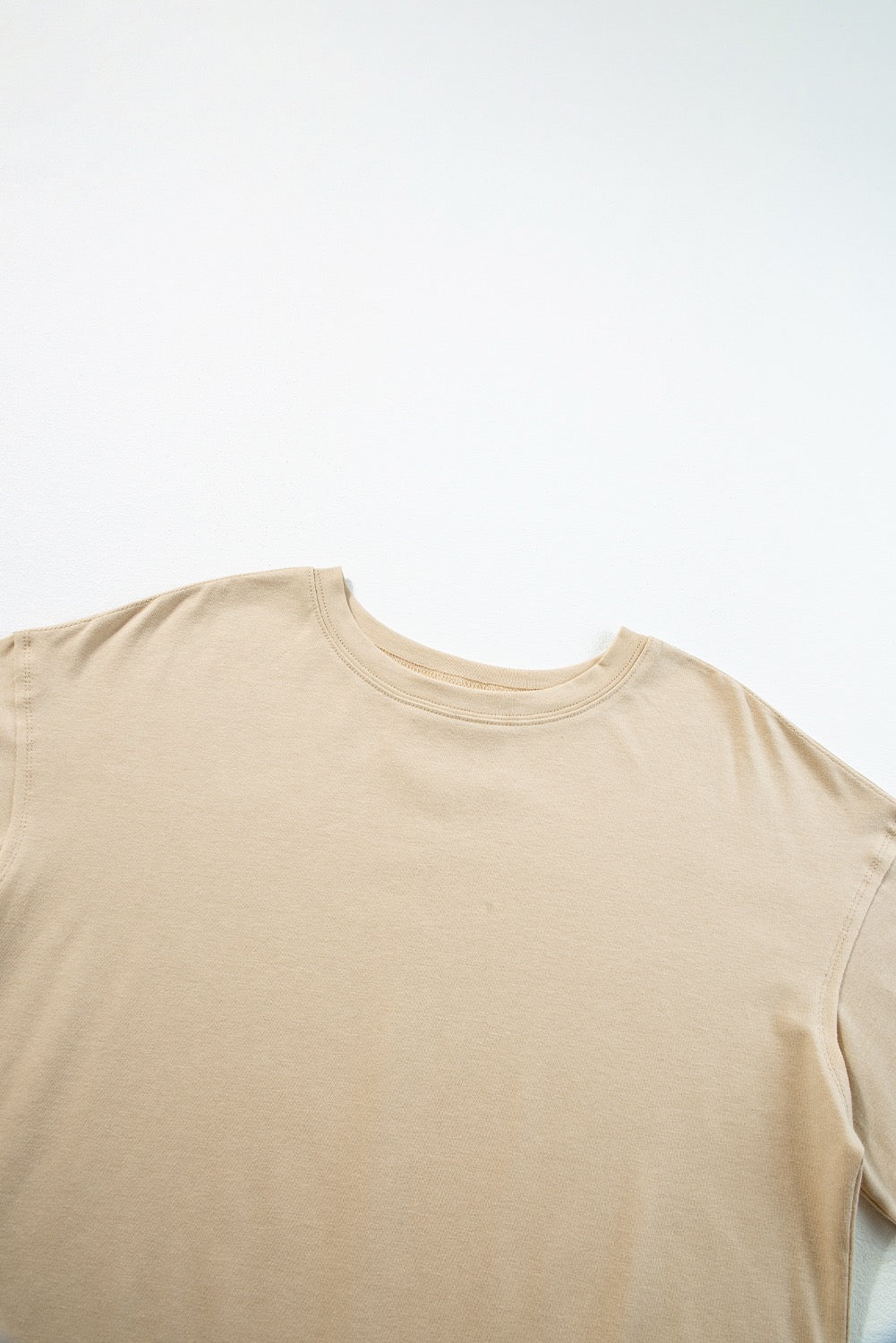 Tan Raw Hem Oversized Tee