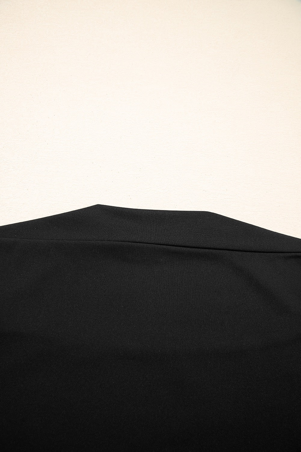 Black Boat Neck Long Sleeve Top