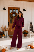 Utilitarian Twill Jacket: Dark Burgundy