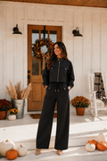 Utilitarian Twill Jacket: Black