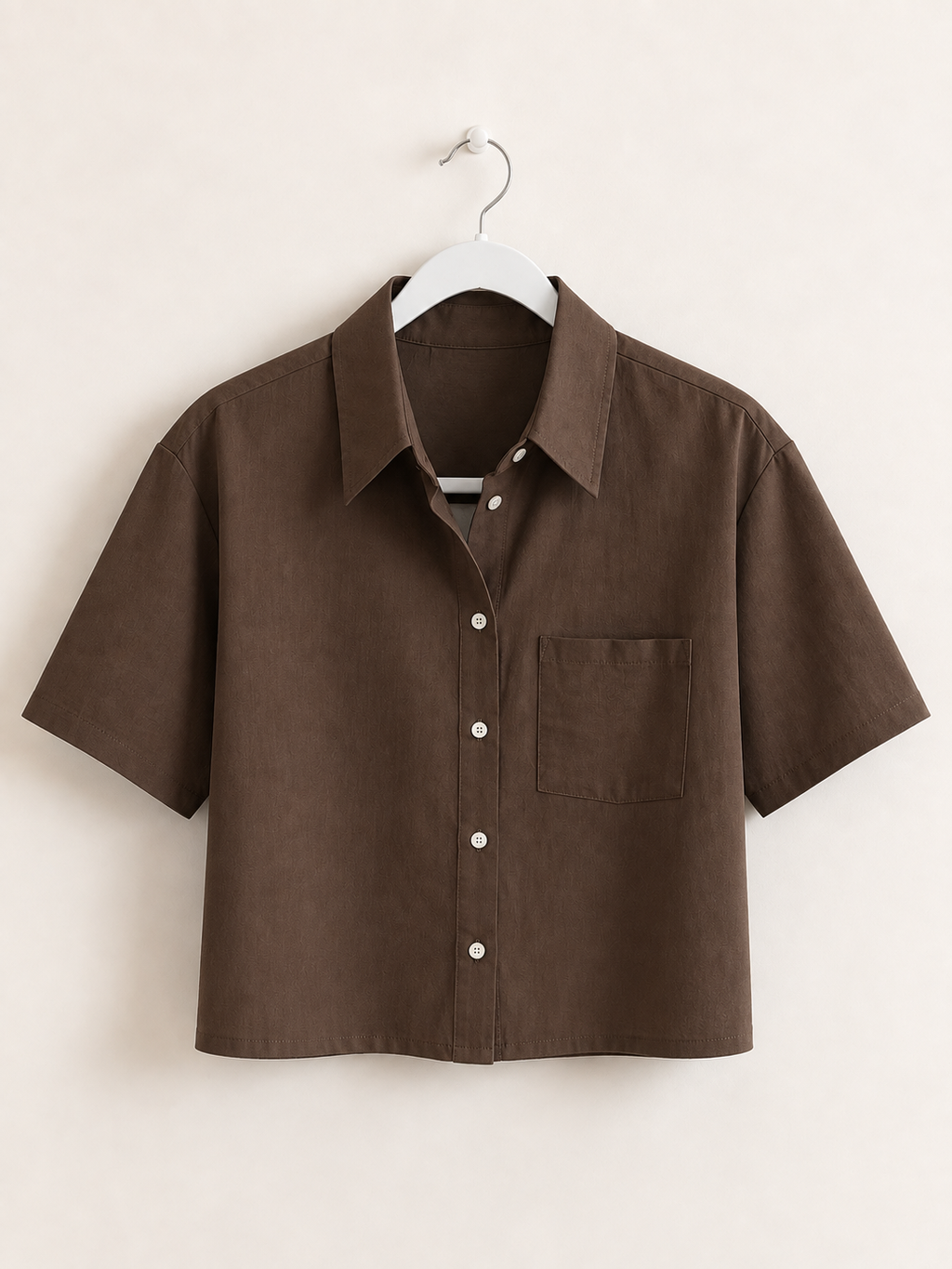Chocolate Brown Button Down Top