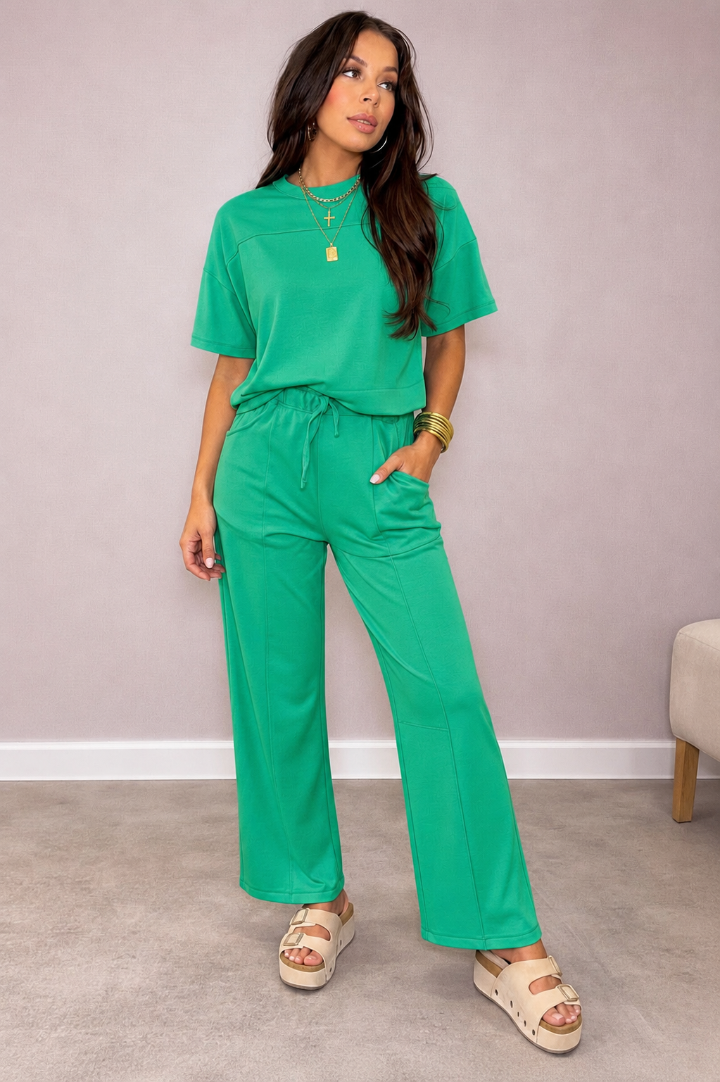Barrel Pant Set - Girly Green
