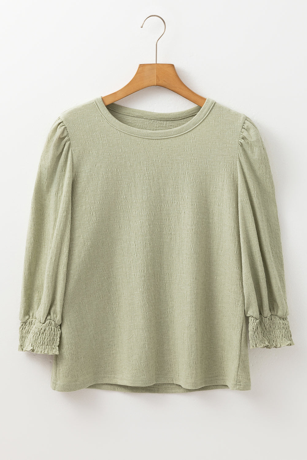 Green Textured Half Sleeve Blouse