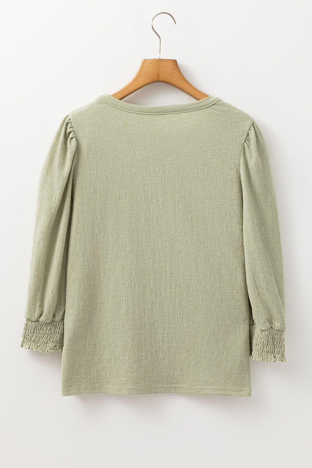 Green Textured Half Sleeve Blouse