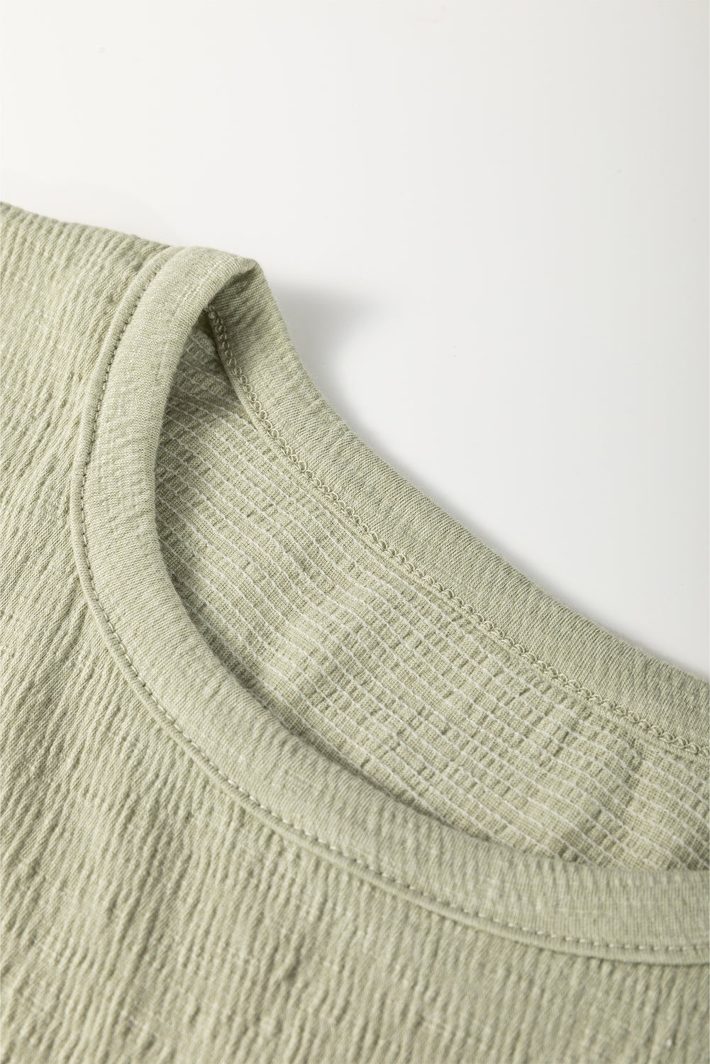 Green Textured Half Sleeve Blouse